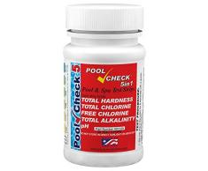 Pool Check, strisce per test 5 in 1 (durezza, totale e cloro libero, alcalinità totale), piscina, spa, vasca idromassaggio