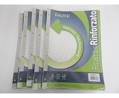 Favini A474864 - 40 Fogli Ricambio Rinforzato quadernoni ad Anelli - Quadro 4