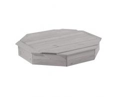Roba 6925GA - Sabbiera Ortogonale con Coperchio, Colore Grigio