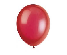 Unique Party 80012 - Palloncini in Lattice Rosso Scarlatto da 30cm, Confezione da 10