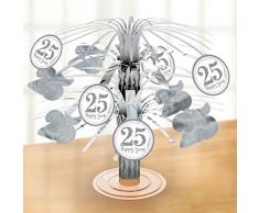 Amscan International 9902206 Sparkling Silver Anniversary foil centrotavola