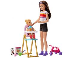 Barbie- Skipper Babysitters Bambola Che dà la Pappa Giocattolo per Bambini 3+ Anni, GHV87