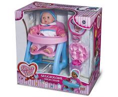 Grandi Giochi- GG71192, Amore Mio Bambola con Seggiolone e Accessori, Multicolore
