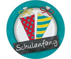 amscan 9904413 - Piatto My School Start, 23 cm, Multicolore