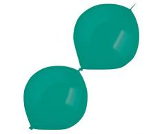 amscan 9905680 - 50 Palloncini in Lattice, Colore: Verde Metallizzato