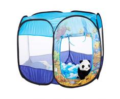 Relaxdays Piscina con 100 Palline Mondo Sottomarino, Piscinetta Bimbi, Tenda Pop Up per Bambini, da 3 Anni in su, Colore Blu, 77 X 95 X 85 Cm Ca, 10024759