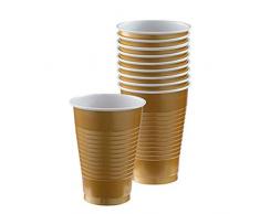 Amscan International 552287-19 - Bicchiere di plastica, 355 ml, colore: Oro