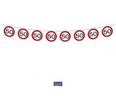 Folat - Bunting 50 Cartello Stradale, Ghirlanda Decorazione Compleanno