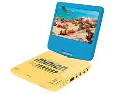 Lexibook DVDP6DES - Lettore DVD portatile Cattivissimo me, design Minions, con presa USB, Blu/Giallo