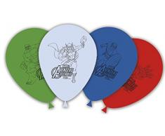 Procos 84667 - Palloncini Stampati Marvel Avengers, 8 Pezzi, Multicolore