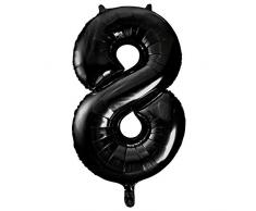 Unique Party 55868 Palloncino Gigante Numero 8, Nero