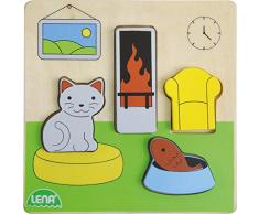 Lena 32142 Puzzle in legno soggiorno, 4 pezzi