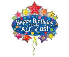 Anagram 2193201 - Decorazioni e party - Foil balloon Supershape - Buon compleanno, circa 79 x 71 cm