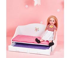 Letto Estraibile Gioco Legno mobili per Bambole da 45 cm Olivias World TD-0096A