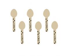 Amscan International - 437002, Mini cucchiai in legno per buffet, colore: nero