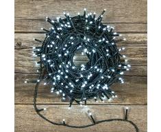 Catena 53 m, 750 miniled bianco freddo, cavo verde, controller 7 giochi, luci decorative, luci natalizie