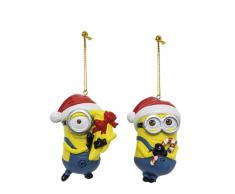 Minions 91142-2 - 2 Addobbi Natalizi in Poliresina - 2 Soggetti Assortiti, 9 Cm