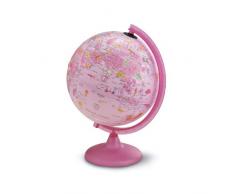 Räthgloben 1917 - Mappamondo Illuminato per Bambini, 25 cm, Colore: Rosa