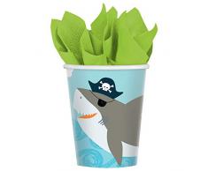 Amscan International 9904651 - Bicchieri di carta da 250 ml, confezione da 8 pezzi, colori assortiti