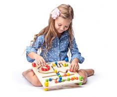 Labirinto di Legno Tavolo in Pelle Fädelspiel Motorik Giocattoli di Legno Kinderland