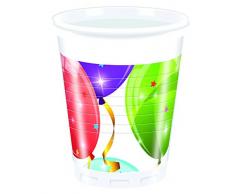Procos- Bicchieri Plastica 200 ml, Sparkling Balloons, 8 Pezzi, Multicolore, PR88149