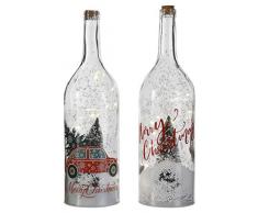 Edelman Bottiglia con LED E Scena Natalizia 2Ass Natale Luci E Decorazioni, Multicolore, 8718861672770