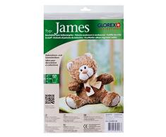 Glorex Peluche Orsetto James Circa 22 cm per Tappo Fai da Te, Vari, Multicolore, 30 x 21 x 7 cm