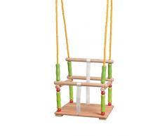 Woodyland 40 x 27 x 40 cm Altalena con Schienale (Naturale/Multicolore)