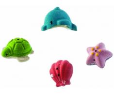 Plan Toys Sea Life Bath Set - bath toys & stickers (Bath toy, Blue, Green, Pink, Red)