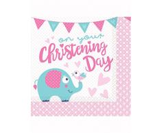 Amscan International 9901938 33 cm il battesimo della rosa tovaglioli