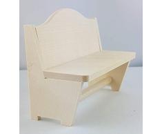 Rlke Holzspielzeug 22259 - Panca con Schienale Rustikal,Banco Cucina con Resto Rustico