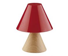 Kahlert Licht 0104525 - Lampada da Tavolo con Base in Legno, Colore: Rosso