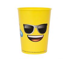 Bicchiere di plastica, motivo con emoji, 47,3 cl