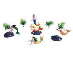 Wild Republic- Set Giochi Sirene, Piccolo, Secchio Avventura Mini, 10 cm, 12 Pezzi, Multicolore, 23156