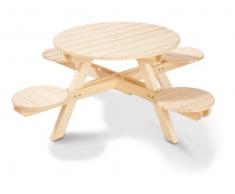 Pinolino Vestito Che Si siede Nicki Rotondo, mobili Chic per i Bambini, in Legno Non trattato, Super per Il Giardino, terrazzo, Tempo Libero & Outdoor, Dimensioni 140 x 140 x 50 cm (Voce 20 10 47)