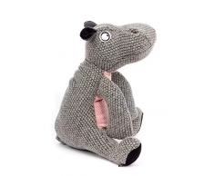 Sigikid Beasts 39163 - Asciugamano Hippo Chonder Beasts, 33 x 30 x 25 cm, Colore: Grigio