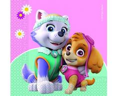 Procos PR90277 Tovaglioli Paw Patrol-Skye & Everest, 20 Pezzi, Rosa/Verde