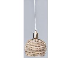Kahlert Luce 10533 - Mini Doll Accessori - Lampada a Sospensione in Rattan Intrecciato Scudo,