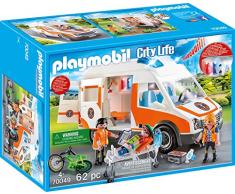 Playmobil- City Life Giocattolo Ambulanza con Luci Lampeggianti, Multicolore, 70049