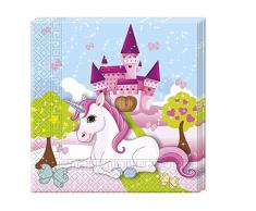 Procos 85673 servizio da tavola da festa Unicorno, Tovaglioli, One size