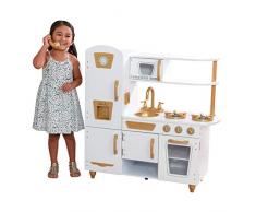 Kidkraft, Cucina Giocattolo Moderna, Bianca con Accenti Oro, 27 Pezzi Tra Accessori e Pentole, 53445