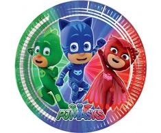 confezione piatti grandi 23 cm pj masks super pigiamini 8 pezzi
