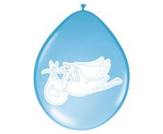 Palloncini nascita blu con cicogna - 8 pezzi