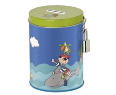 Sigikid, Salvadanaio in Metallo, per Ragazzo e Ragazza, Incluso Lucchetto + 2 Chiavi