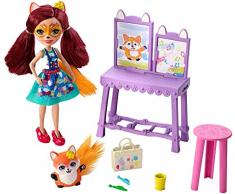 Enchantimals Amiche Magici Colori, Playset con Bambola da 15 cm e Accessori Artistici per Dipingere, Giocatolo per Bambini di 3+ Anni, GBX03