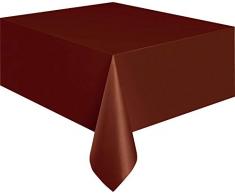 Unique Party 5076 - Tovaglia Plastificata Marrone, 2,74 m x 1,37 m