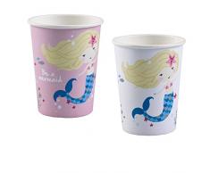 amscan Bicchiere 250 ml Sirenetta, Multicolore, 7AM9903032