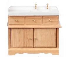 Melody Jane Casa Bambole Rovere Chiaro Lavello unità W Portasciugamani Miniatura in Legno Mobili Cucina