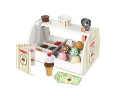 Melissa & Doug 19286 Bancone in Legno per Raccogliere e Servire il Gelato - Alimenti da Gioco e Accessori, 28 Pezzi
