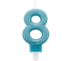 Amscan 9900769 7,6 cm, candela da compleanno a forma di numero 8